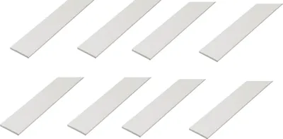 Produktbild von Alberts 8 x Flachstahl, PVC, weiß, 40 x 3 mm, Länge 2 m