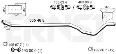 Produktbild von ERNST Abgasrohr Auspuffrohr passend für PEUGEOT 307 SW (3H) 505468