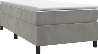 Produktbild von vidaXL Boxspringbett mit Matratze Hellgrau 90x200 cm Samt
