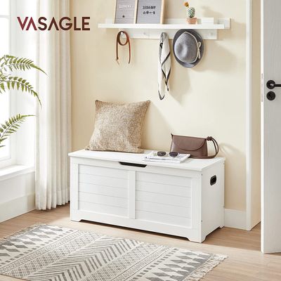 VASAGLE Schuhbank mit Stauraum, Länge 100 cm, Weiß