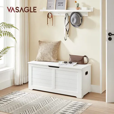Produktbild von VASAGLE Schuhbank mit Stauraum, Länge 100 cm, Weiß