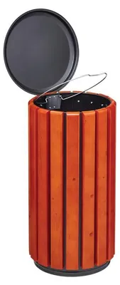 Rossignol Zeno Protec Abfallbehälter 80 L Holz Mangangrau 57602