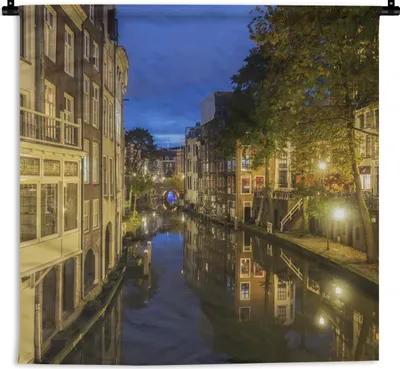 Produktbild von MuchoWow® Wandteppich Wandbehang Kanal - Utrecht - Niederlande 150x150 cm Tapisserie Dekoration Wandtuch - Wohnaccessoires - Modernes