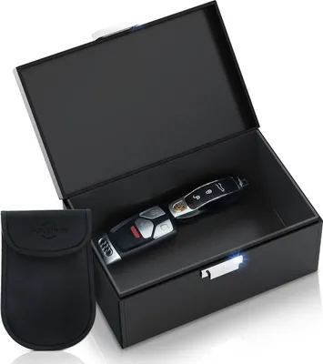 Produktbild von Keyless Go Schutz Autoschlüssel Box, Extra Groß 19 x 12 x 9 cm Faraday Box, Diebstahlschutz Keyless Faraday Schlüsseltasche