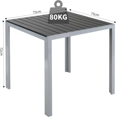 Obrázok produktu pre Vonkajší stôl z hliníka – záhradný stôl – bistro stôl – balkónový stôl – terasový stôl – odolná hliníková konštrukcia
