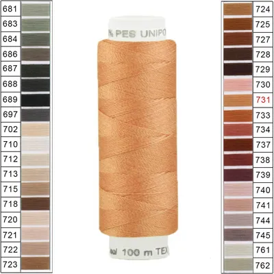 Produktbild von Nähgarn 100m Unipoly 120 Tex14x2 Polyester Nähfaden Nähmaschinengarn Farben 5v6 , Farbe:731