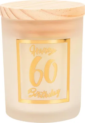 Image de Bougie parfumée Paperdreams petite dorée blanche – 60 ans