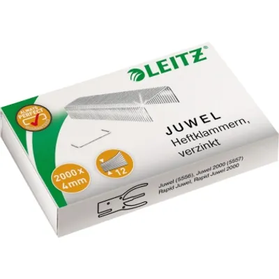 Zdjęcie produktu dla Zszywka Leitz Juwel 56400000 4mm ocynkowany metal 2,000 szt./opak.