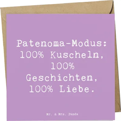 Produktbild von Mr. & Mrs. Panda Grußkarte Spruch Patenoma Modus - Lavendeltraum - Geschenk, anlasskarte, doppelkarte, Handarbeit, Großmutter, handgemacht, Patenschaft, Glückwunschkarte