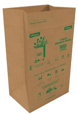 Image de alfapac - Sacs poubelles écologiques en papier kraft – compostables – fond plat – recyclables
