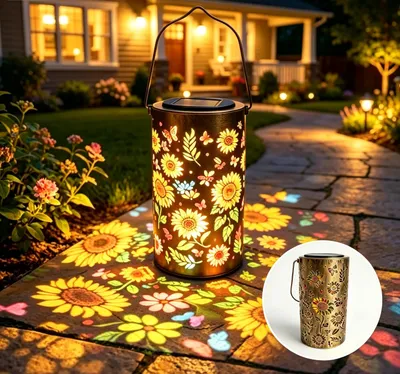 Produktbild von Solarlampen für Außen, Sonnenblume Solarlampen,Gartendeko Sonnenblumenlicht,Wasserdicht LED Solarlampe, Balkon Terrasse Tisch Rasen Terrasse
