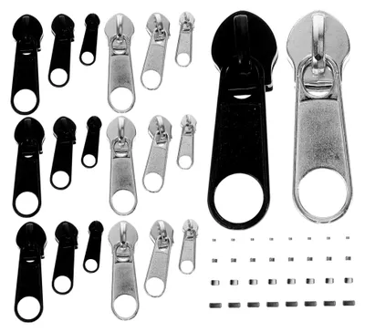 Produktbild von Metall-Reißverschlussköpfe und Reparaturwerkzeug für Reißverschlüsse
