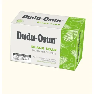 A product box for Dudu-Osun Black Soap.