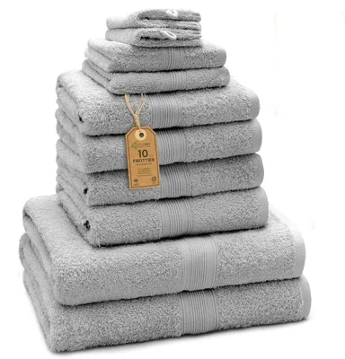 Produktbild von Green Mark Handtuch-Set mit 10 Teilen – 100% Baumwolle – 4 Handtücher 50×100 cm,