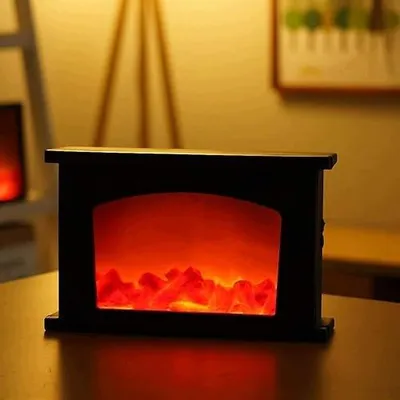 Zdjęcie produktu dla Latarnia kominkowa LED retro drewniana dekoracja domu prezent