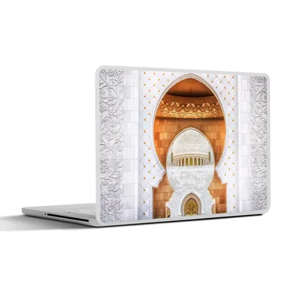 Produktbild von MuchoWow® Laptop Aufkleber Sticker Cover Tor - Architektur - Weiß - Gold 25x18 cm - Laptop-Deko