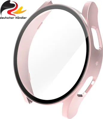 Produktbild von 2 in 1 Display Panzerglas & Schutzhülle Case Cover für Samsung Galaxy Watch 5, 40 mm - Rosé