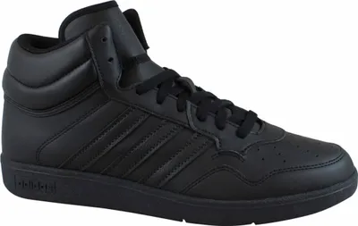 A black Adidas Hoops 4.0 Mid JQ5212 sneaker is shown against a white background.