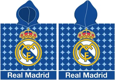 Obrázok produktu pre Carbotex Detské pončo 55x110 Real Madrid 4152 Herb circles modrý uterák s kapucňou