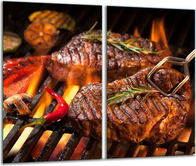 Image de Plaques de recouvrement de cuisinière 2 pièces 30x52 Couverture de plaque vitrocéramique verre grill