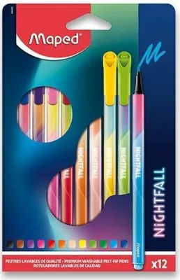 Produktbild von Maped Fasermaler NIGHTFALL 12er Kartonetui