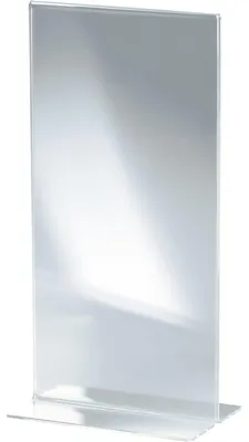 Produktbild von SIGEL TA224 Tischaufsteller, DIN lang (105x210 mm), senkrecht, beidseitige Präsentation, glasklar, Acryl