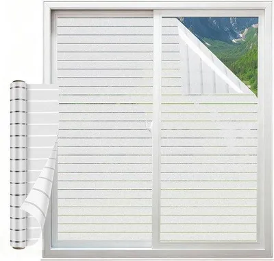 Productafbeelding van Raamfolie Strepen - Privacyfolie Mat - Ramen Beplakken - Statische Hechting - 60 x 200 cm - Mat