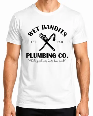 Zdjęcie produktu dla Koszulka męska Wet Bandits Plumbing Co. Kevin Home Alone Wet Bandits - Christmas Xmas, Biały, M