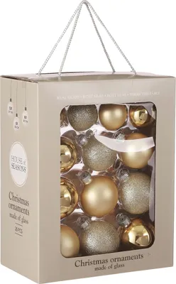 Zdjęcie produktu dla Zestaw bombek choinkowych Mica Decorations - 26 sztuk - Ø7 cm - Szampan