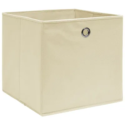 Immagine prodotto di Scatole Portaoggetti con Coperchi 10pz Crema 32x32x32cm Tessuto
