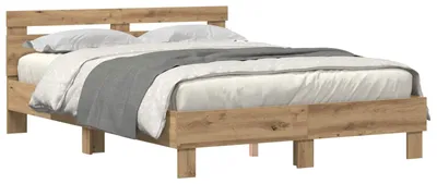 Image de vidaXL Cadre de lit Artisan-Chêne 140 x 190 cm Bois composite