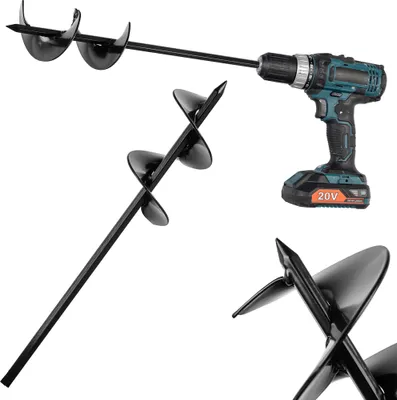 Produktbild von KADAX Erdbohrer 60mm für Bohrmaschine, Gartenbohrer, Erdlochbohrer für Akkuschrauber, Pflanzbohrer für Gartenarbeiten, Spiralbohrer zum Bohren von Erdlöchern