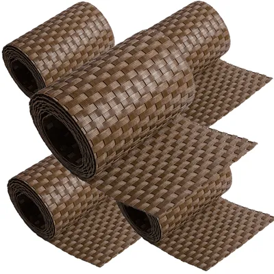 Produktbild von ECI © Poly-Rattan Sichtschutzstreifen für Doppelstabzaun 19 | 255cm Braun RD01 5 Rollen