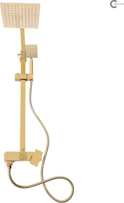 Produktbild von Duschsystem - Regendusche Duschset mit Mischbatterie - Edelstahl - 20 cm Duschkopf - Gold
