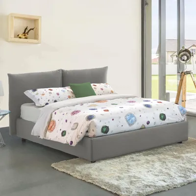 Produktbild von Talamo Italia Doppelbett Cristyn Grau, Matratze Inkl.