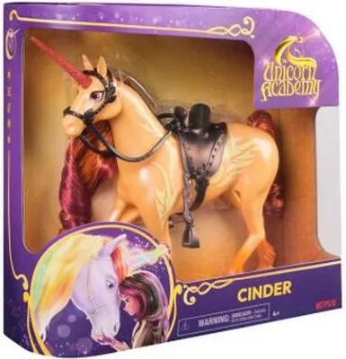 Produktbild von Spin Master Unicorn Academy Cinder Einhorn Spielfigur, Mehrfarbig, 33,02 x 9,53 x 30,48 cm, beweglicher Kopf, glitzerndes Horn, ab 4 Jahren