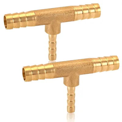 T-Stück Schlauchverbinder 8x6x8 mm, 2 Stück, Messing