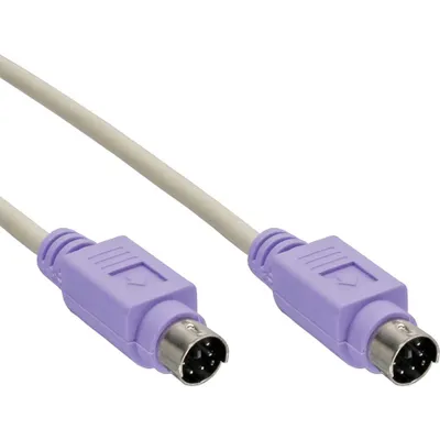 Produktbild von InLine PS/2 Kabel, Stecker / Stecker, PC 99, Farbe Violett, 2m, Beige, 2 m, Männlich, Männlich, 175 mm, 225 mm