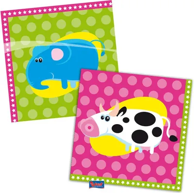 Produktbild von Servietten 20 Stück Tiermotiv 33x33 cm für Kindergeburtstag