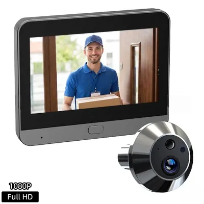 Produktbild von Smarte Video Türklingel mit 4,3 Zoll Innenbildschirm, 1080P Full HD Kamera & 5000mAh Akku