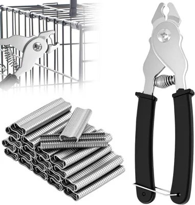 Imagen del producto de Alicates para grapas de acero al carbono, con 1200 grapas, diseño ergonómico, para mallas de alambre