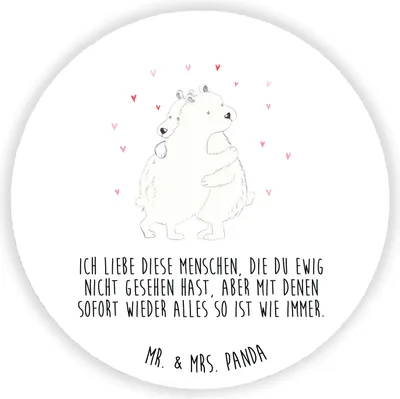 Produktbild von Mr. & Mrs. Panda magnet Eisbär Umarmen - Weiß - Geschenk, Lustige Sprüche, für kühlschrank, pinwand, Kühlschrankmagnet, pinnwand, fotos