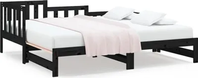 Zdjęcie produktu dla VidaXL 820740, sofa rozkładana, Czarny, Drewno sosnowe, 2035 mm, 860 mm, 685 mm