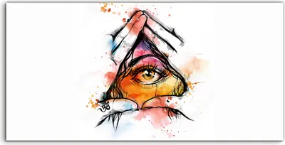 Produktbild von Coloray Acrylbild 140x70  Wandbild Acrylbilder Kunst Handsignatur Augengrafik Tattoo