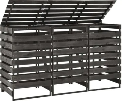 Produktbild von Mülltonnenbox für 3 Tonnen 210x75x121 cm Kiefer Massivholz