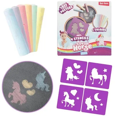 Image de Dream Horse Sidewalk Chalk Unicorn avec modèles, 10dlg.