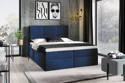 Produktbild von Boxspringbett Schlafzimmerbett HUDSON 120x200cm in Stoff Fresh Blau