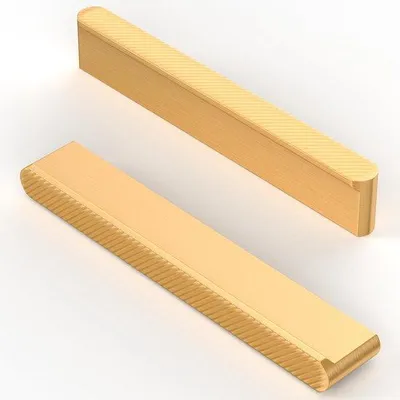 Obrázek produktu pro Sada 10 zlatých úchytek do skříněk – vyrobeno z hliníkové slitiny, rozteč otvorů 96 mm, délka 114 mm, šrouby 25/45 mm, vhodné pro skříňky a zásuvky