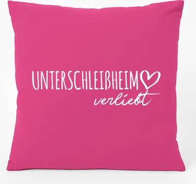 Produktbild von Huuraa Kissen Unterschleißheim verliebt 40x40cm mit Füllung Fuchsia Baumwolle Dekokissen Geschenkidee
