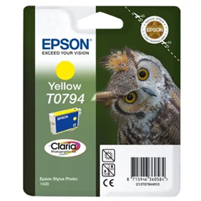 Produktbild von Epson Owl Singlepack Yellow T0794 Claria Photographic Ink, Gelb, Tinte auf Pigmentbasis, 1 Stück(e)